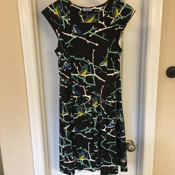 Cynthia Rowley Birds and Twigs A-line Dress Size L - Picture 1 of 8
